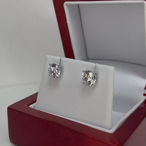 Gold Diamond Studs, 14k/18k White Gold Earrings, 1.01- 4.00 Ct. Round Cut Created Diamond, Solid Gold Earrings, Screw Back Earrings