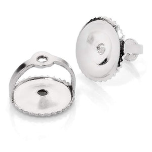 Round Bezel Stud Diamond Earrings, 1.0-4.0 Ct, Solid 18k White Gold Screw Back Studs, Created Diamond Studs Bezel Set