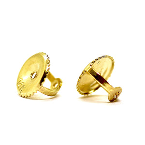 Gold Diamond Studs, 3 Ct Round Created Diamond Earrings, Real Solid Gold Studs, 14K 18K Yellow Gold, Screw Back Earrings