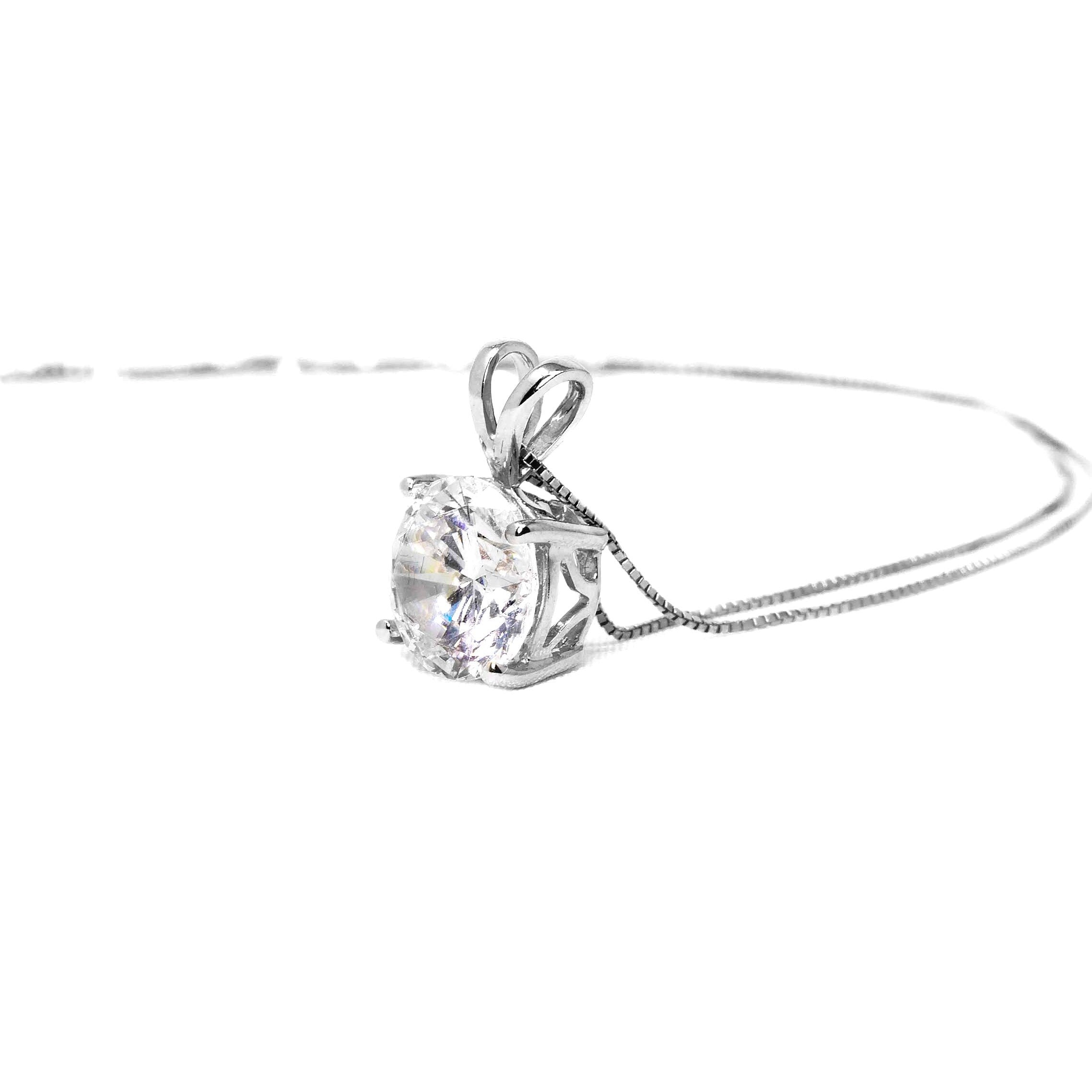 CD Diamond Pendant Necklace Silver