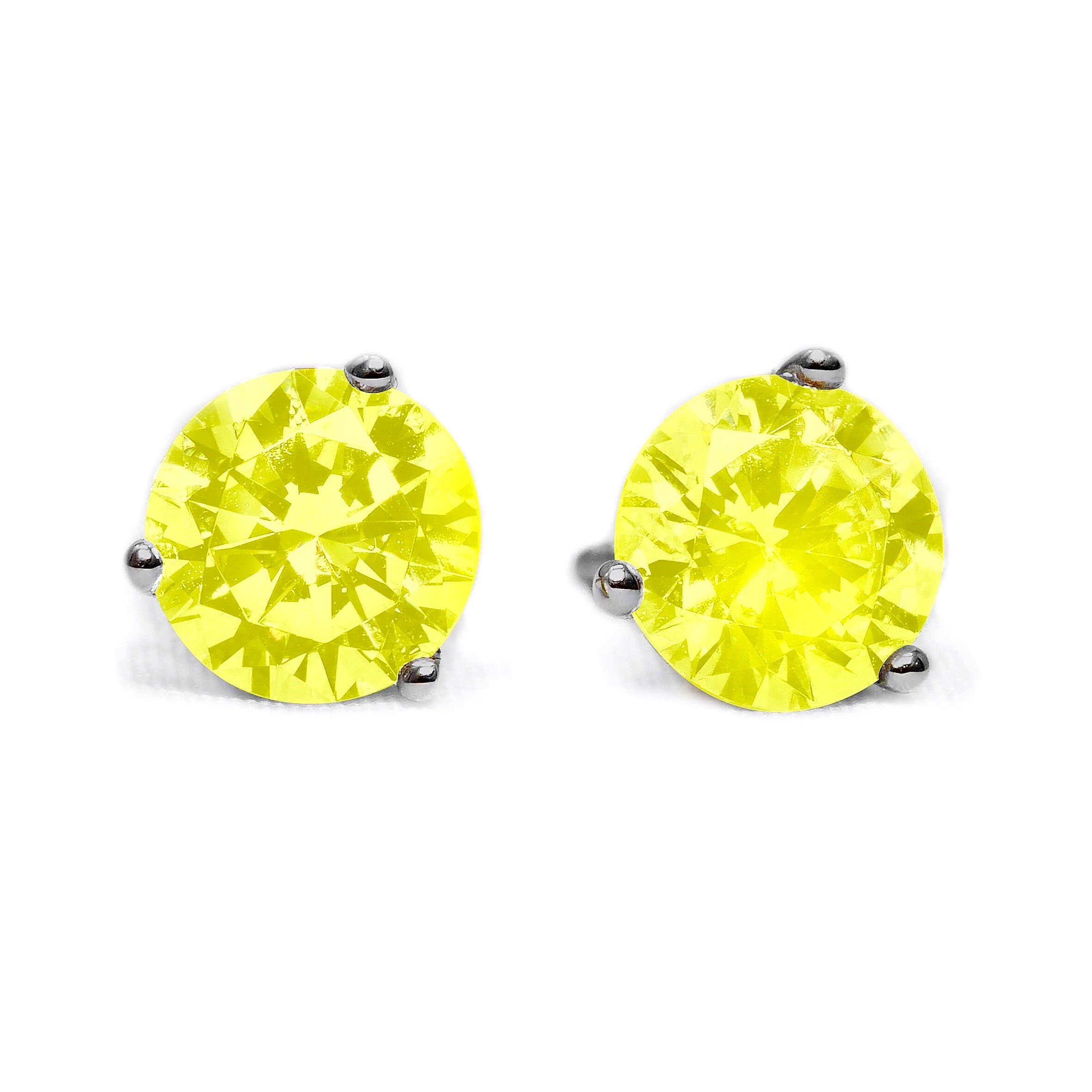 Buy 8 TCW Oval Cut Canary Yellow Moissanite Stud Earrings Online in India   Etsy