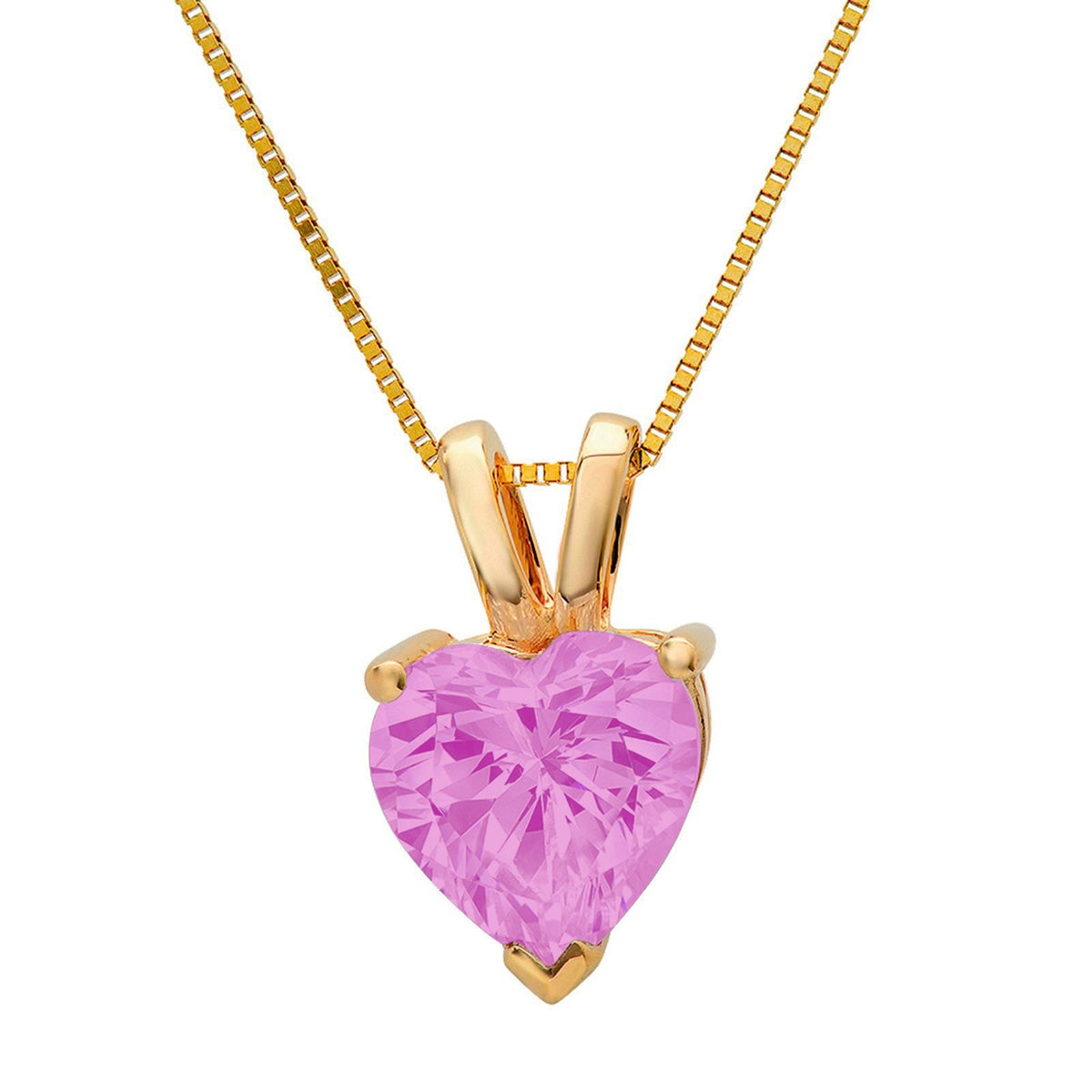 1/2ct Diamond & Pink Sapphire Heart Pendant 14K Rose Gold